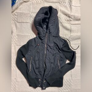 Vintage J J Basics Black Zip Up Hoodie